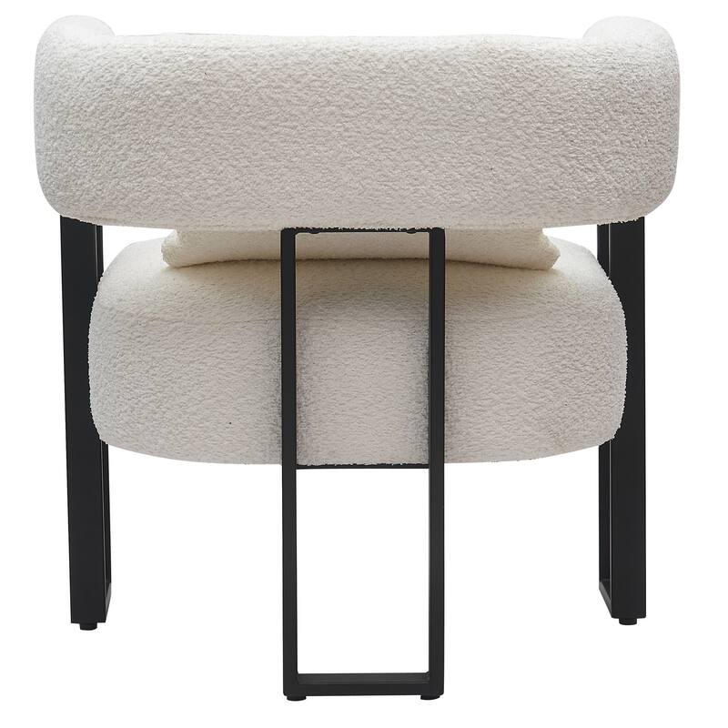 Contemporary Boucle Fabric Accent Chair