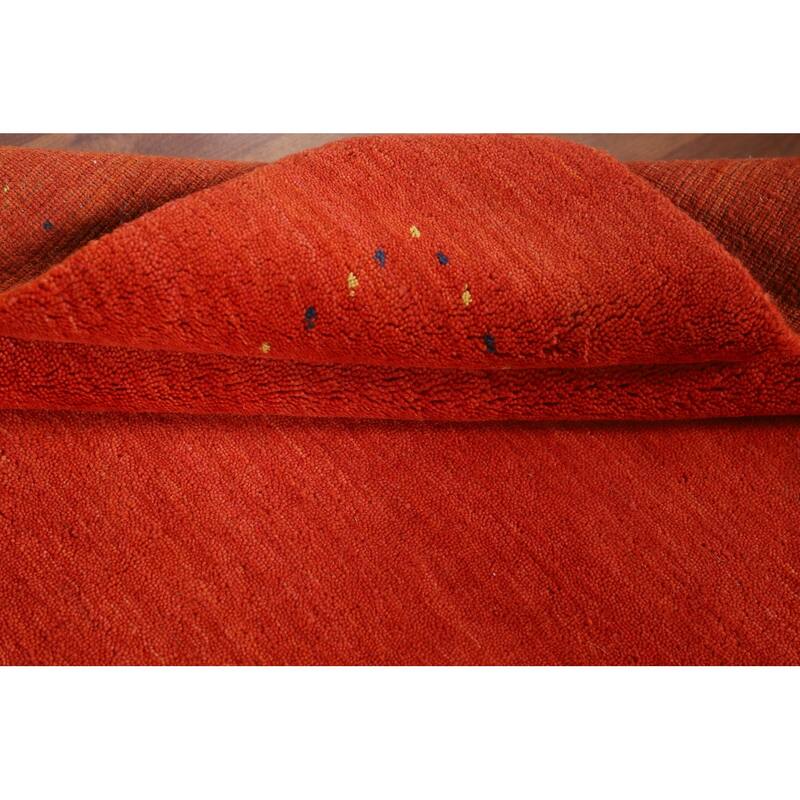 Salmon Tribal Gabbeh Oriental Area Rug Handmade Wool Carpet - 3'10"x 5'10"