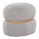preview thumbnail 4 of 21, Carson Carrington Lena Pouf Ottoman with Natural Wood Accent