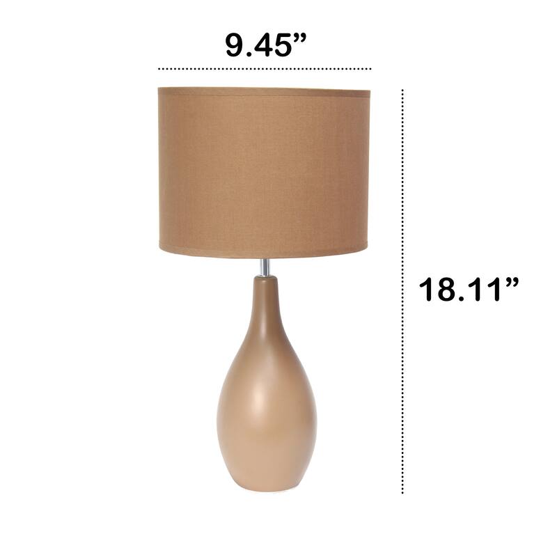 18.11" Standard Dewdrop TableLamp with Matching Fabric Shade