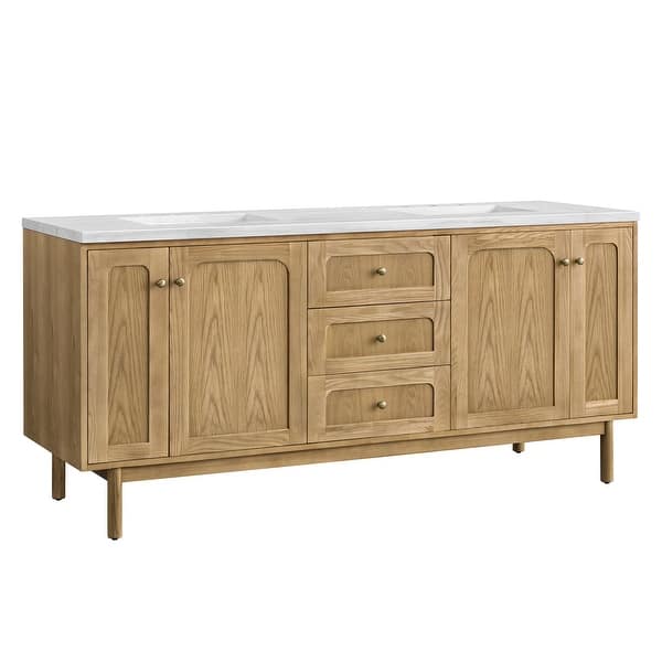 slide 2 of 39, James Martin Vanities Laurent 72" Double Vanity, Light Natural Oak