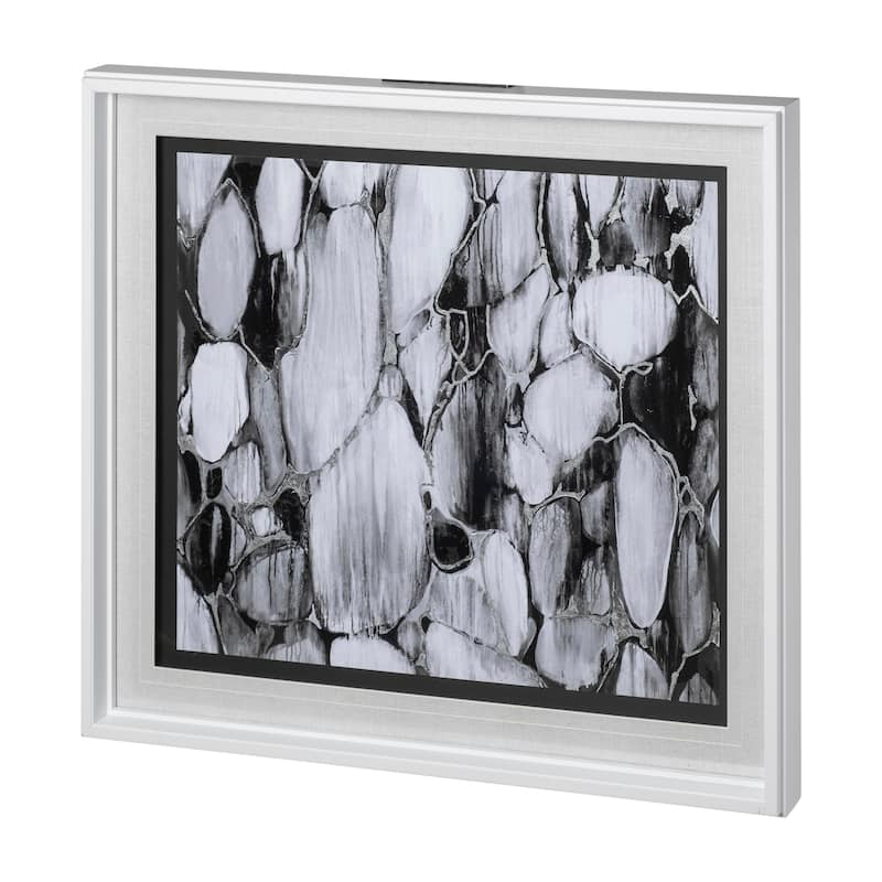 River Rocks BW Framed Art Print