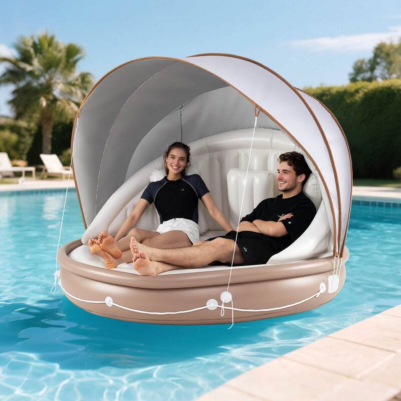 Costway 73" Tanning Pool Lounger Float with Retractable & Removable - See Details