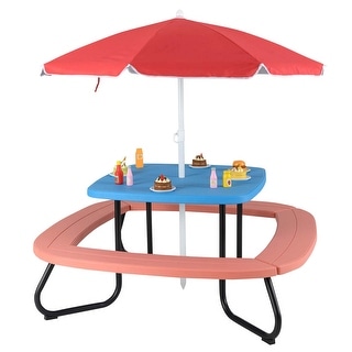 Costway Kids Picnic Table Outdoor Activity Table with Adjustable & - See Details