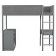 preview thumbnail 28 of 93, Teddy Fleece Loft Bed with Foldable Study Table, 4 Storage Drawers and Shelves Wood High LoftBed Frame for Bedroom