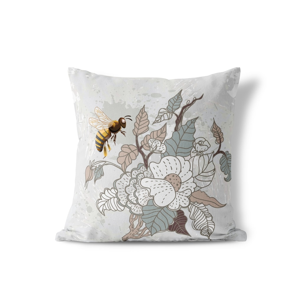 Amrita Sen Bee Bush Bliss Faux Suede Accent Pillow with Zip