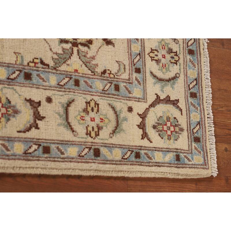 Floral Beige Kazak Oriental Accent Rug Hand-Knotted Wool Carpet - 3'3"x 5'1"