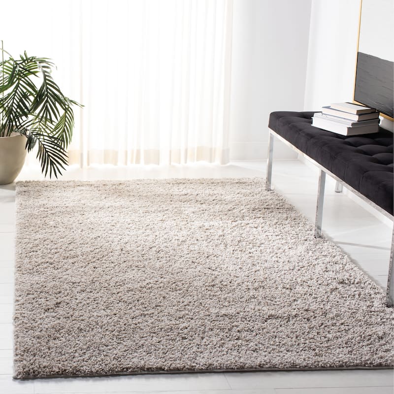 SAFAVIEH Arizona Shag Mechtilde 1.6-inch Thick Rug - 9' x 12' - Linen