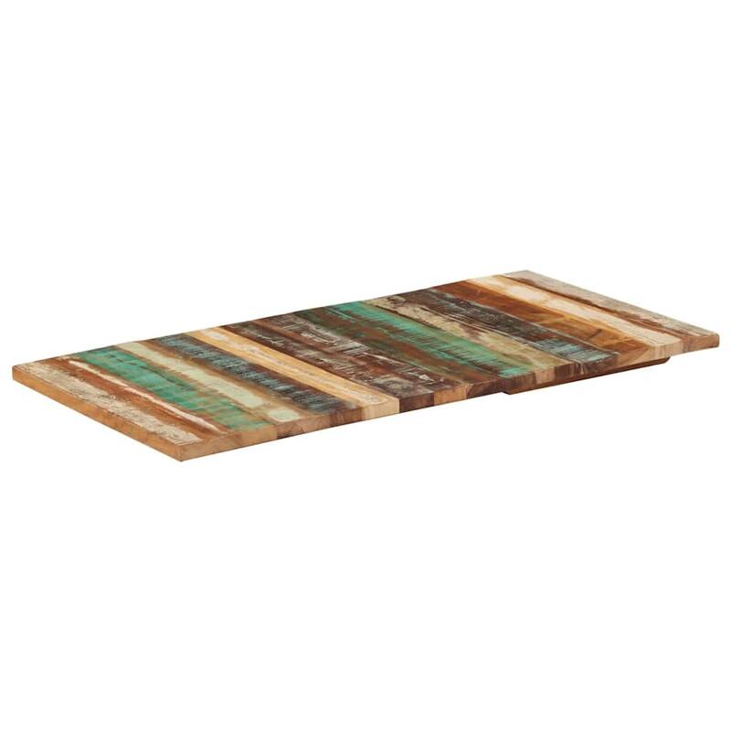 vidaXL Rectangular Table Top 23.6x47.2" 0.98 - 1.06 " Solid Reclaimed Wood - Multicolor - 47.2 x 23.6"