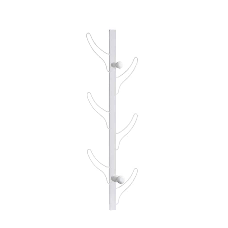 Coat & Hat Rack with Metal Frame - White