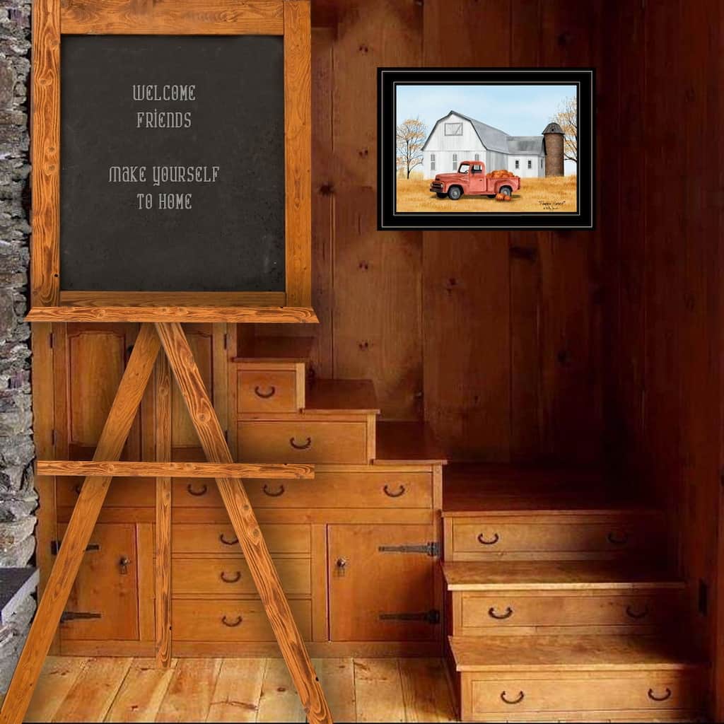 TrendyDecor4U Farmhouse "Pumpkin Harvest" Framed Print Wall Art by Billy Jacobs