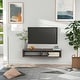 preview thumbnail 4 of 7, HOMCOM Wall Mounted Media Console, Floating TV Stand Component Shelf, Entertainment Center Unit, Dark Grey Wood Grain