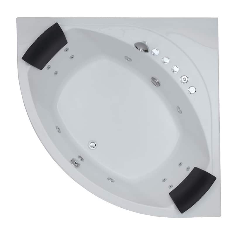 EAGO AM200 5-foot Rounded Modern Double-seat Corner Whirlpool Bathtub