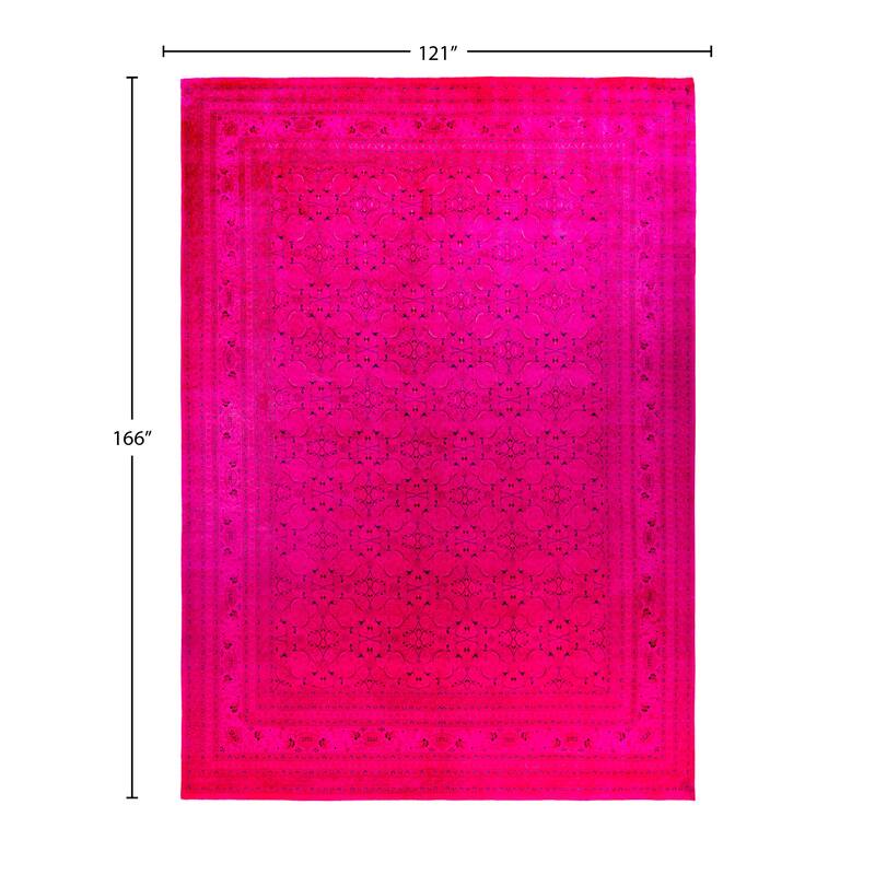 Overdyed One-of-a-Kind Hand-Knotted Area Rug - Pink - 10' 1" x 13' 10"