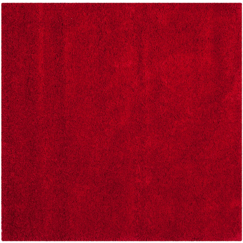 SAFAVIEH, Milan Shag Afton 2-inch Thick Area Rug - 5'1" Square - Red