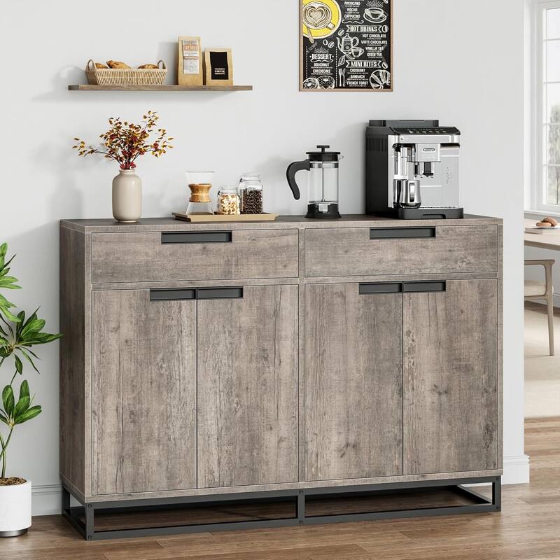 Modern 55" Sideboard Buffet Cabinet, Coffee Bar Table for Kitchen, Dining Room - N/A