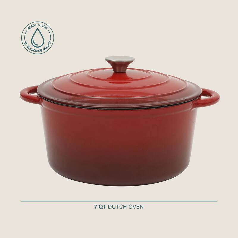 Gibson Home Enameled Cast Iron Dutch Oven Pot with Lid