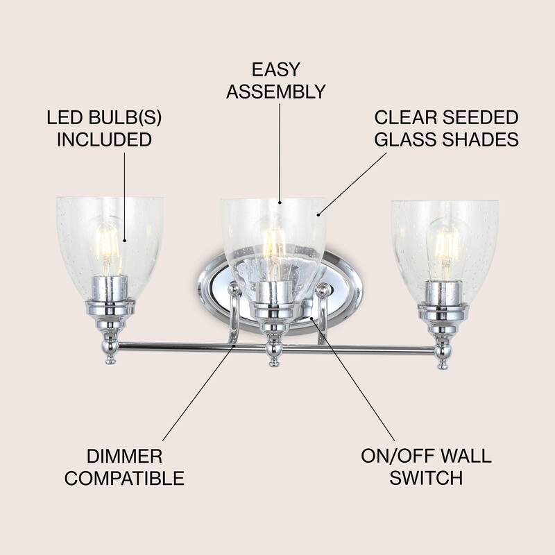 Magnolia Metal/Glass LED Vanity, by JONATHAN Y