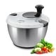 preview thumbnail 1 of 5, VEVOR Stainless Steel Salad Spinner One-handed Easy Press Large Vegetable Dryer Washer for Greens, Herbs, Fruits, No BPA 4.75Qt