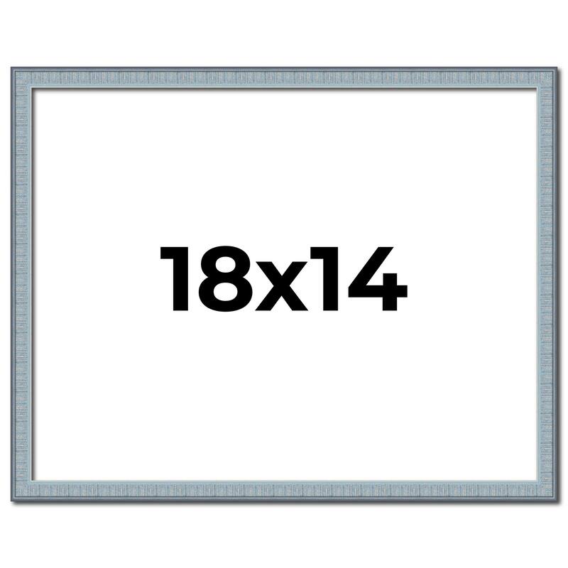 18x14 Frame Rustic Sky Blue Solid Wood Picture Frame | 0.75 Inch