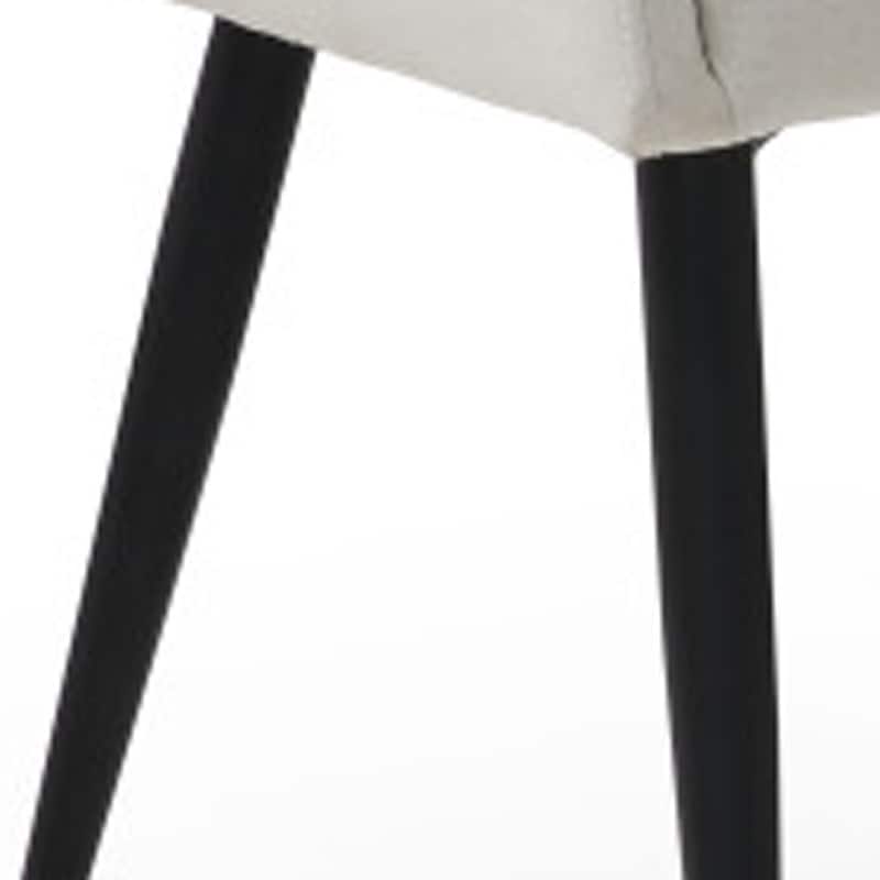 Set of Two 23" Off White And Black Upholstered Arm Chairs - 23' X '36.5' X '21