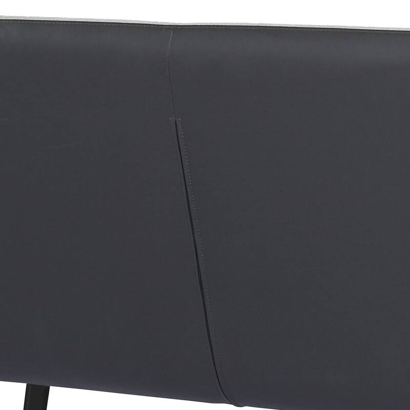 Armen Living Coronado Contemporary Bench in Brushed Gray Powder Coated Finish and Gray Fabric