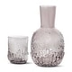 preview thumbnail 1 of 4, Elle Decor Carafe Bedside Night Water Carafe Glass Pitcher and Cup - 4.52" x 8.26" Grey