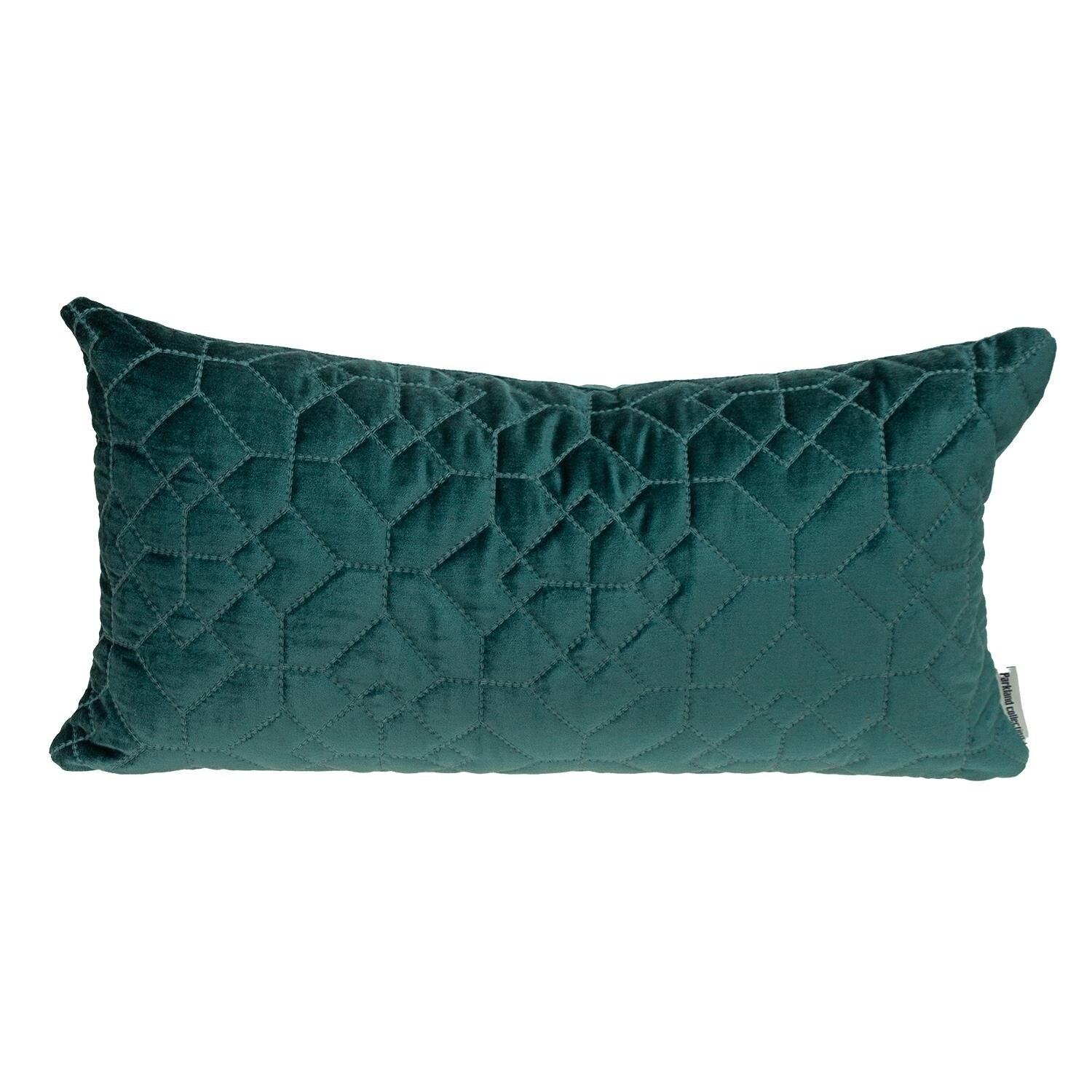 Teal Quilted Velvet Geo Lumbar Decorative Pillow Bed Bath Beyond 39527307