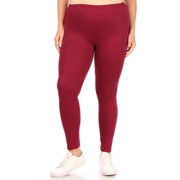 slide 1 of 19, Women's Solid Stretch Plus Size Fitted Leggings