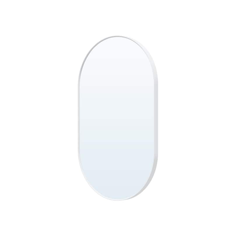 Bathroom Wall Mounted Oval Metal Framed Mirror