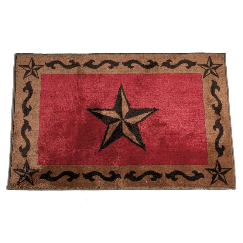Paseo Road by HiEnd Accents Star Scroll Motif Rug, 24"x36" - Red