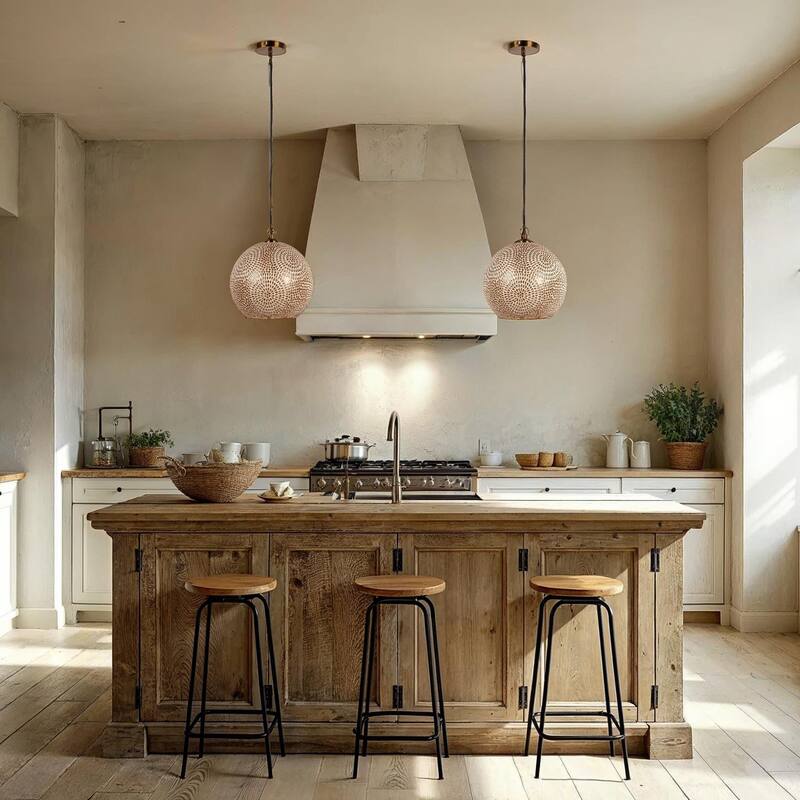 Glass Mosaic Pendant Lamp, 6' Cord, Antique Gold Finish and White - 12.0"L x 12.0"W x 12.5"H