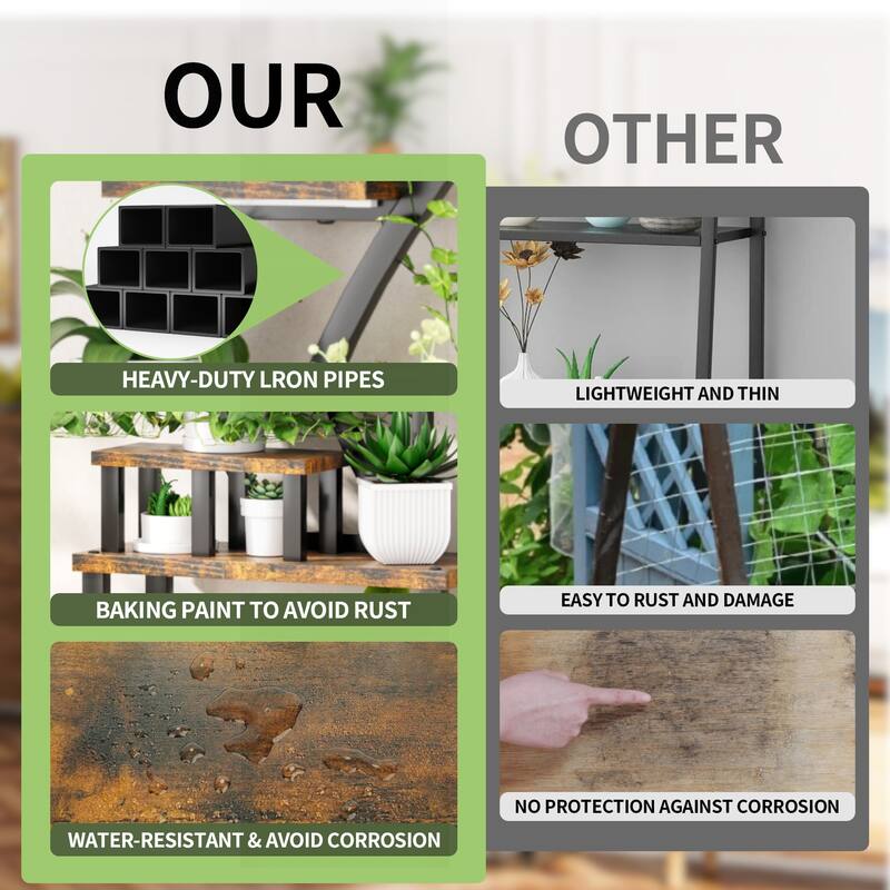Versatile Indoor Plant Stand with Adjustable Lights and Sturdy Construction