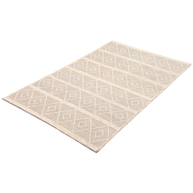 ECARPETGALLERY Braid weave Sienna Cream Wool Rug - 5'0 x 8'0