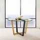preview thumbnail 2 of 18, Devi 48 inch Glass and Black Steel Round Dining Table Black and Gold