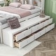 preview thumbnail 25 of 28, Full Size Wood Platform Bed with Bookcase Headboard and 6 Drawers
