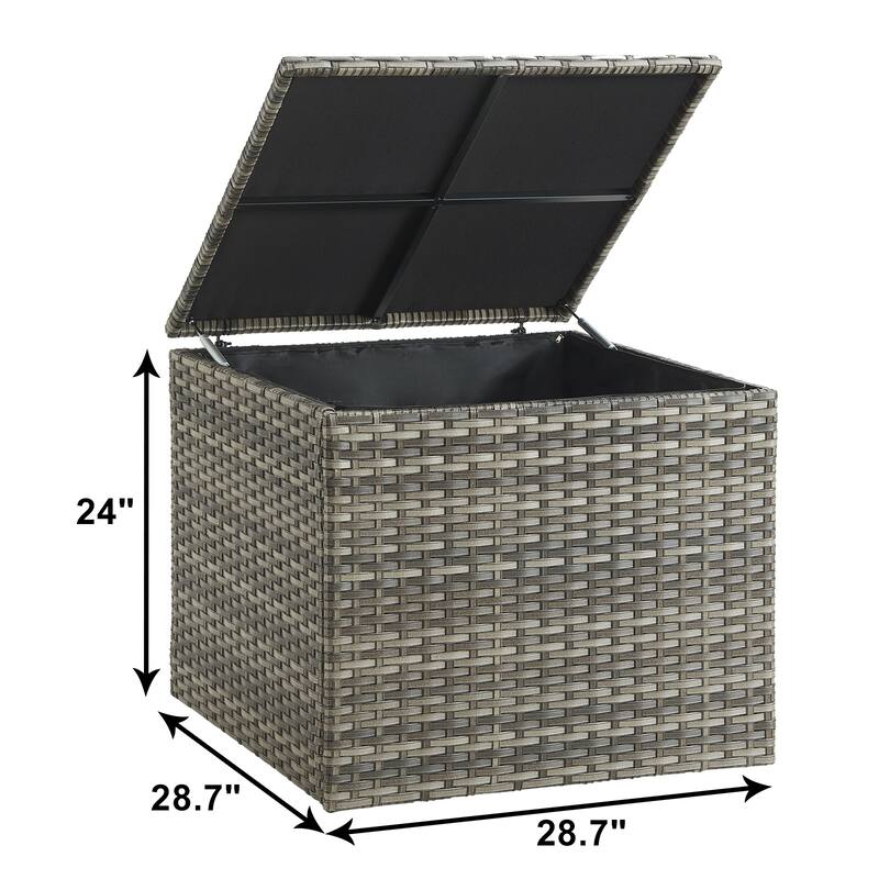 Outdoor Storage Box, Patio Rattan Deck Box