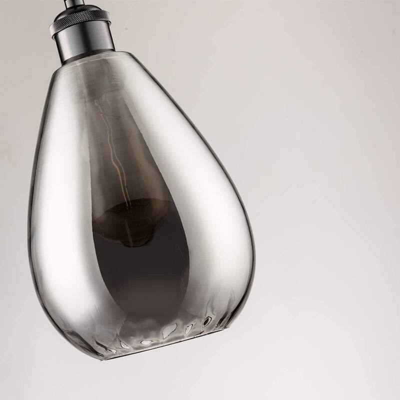 Industrial glass pendant lights modern teardrop chrome mirror effect hanging lighting fixture - N/A