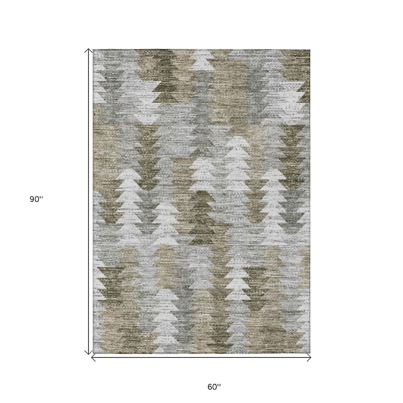 HomeRoots Geometric Transitional Rectangle Outdoor Rug