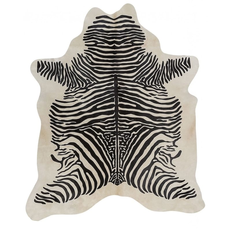 Pergamino Animal Print Cowhide Rug - 7' x 6' - Zebra Spine