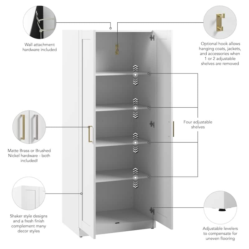 Hampton Heights 30W Tall Storage Cabinet with Doors by Bush Furniture