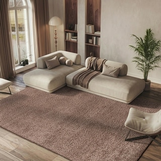 SAFAVIEH California Premium Shag Izat 2-inch Thick Area Rug - Silver - 5'3" Square