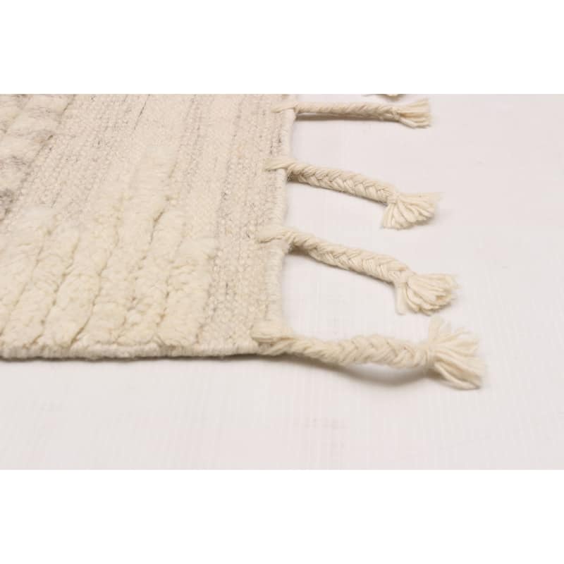ECARPETGALLERY Hand-knotted Tangier Cream Wool Rug - 7'11 x 10'0