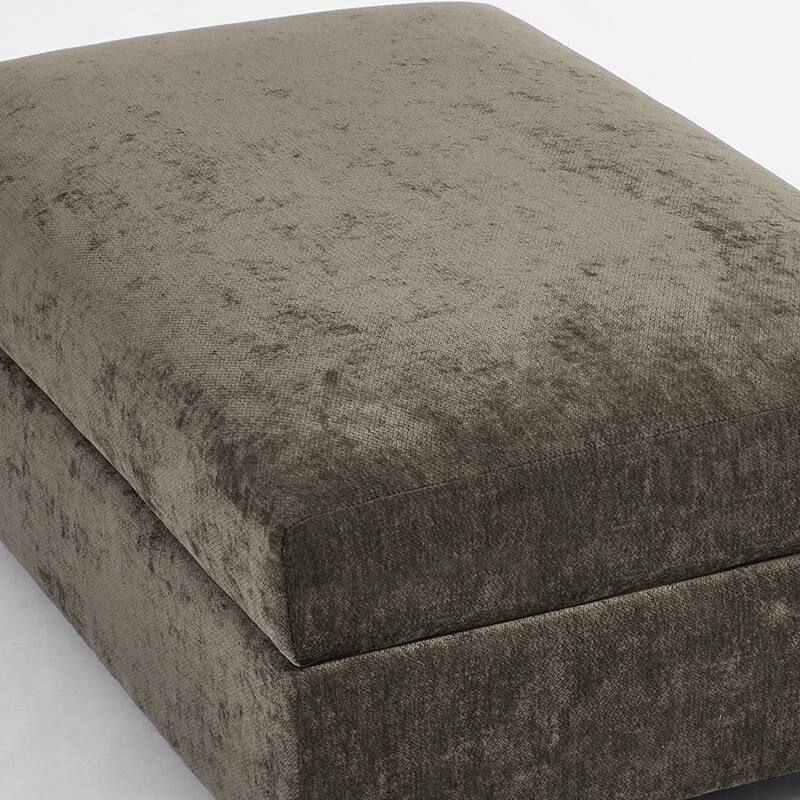 41" W Modern Rectangle Chenille Ottoman