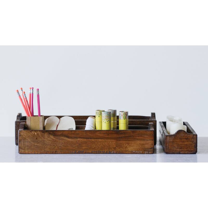 Set of 3 Found Wood Boxes (each one will vary)