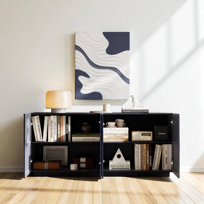 59" Modern Sideboard Buffet Cabinet with 4 Doors, Mid Century Accent Cabinet with Storage for Dining Room or Entryway