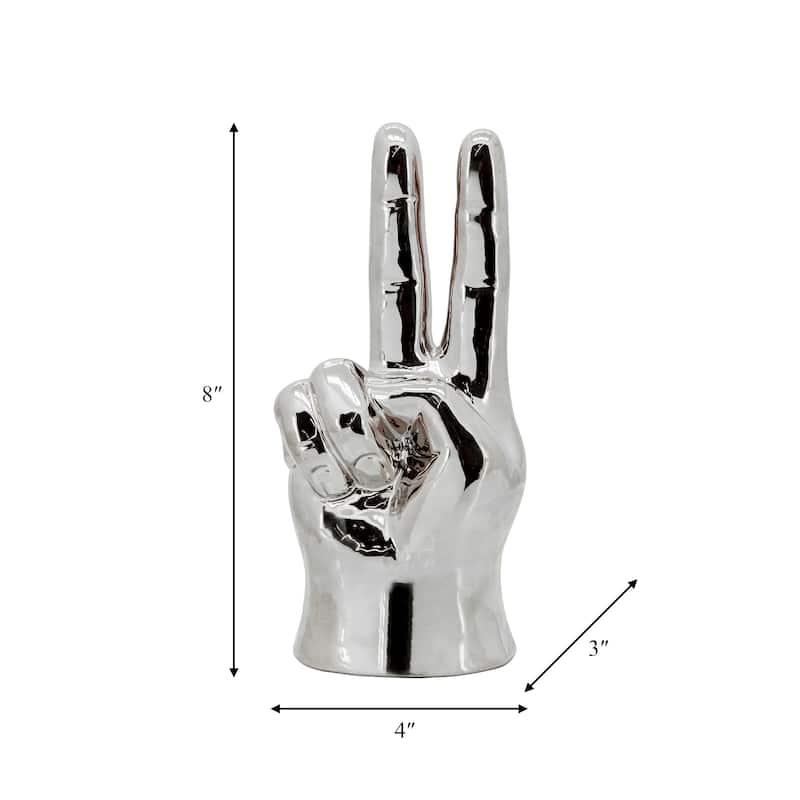 Sagebrook Home Ceramic Hand Statue Decor Symbols