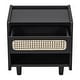 preview thumbnail 3 of 19, Christopher Knight Home - Zessia Retro 19" Wood Nightstand with Woven Drawer and Open Shelf