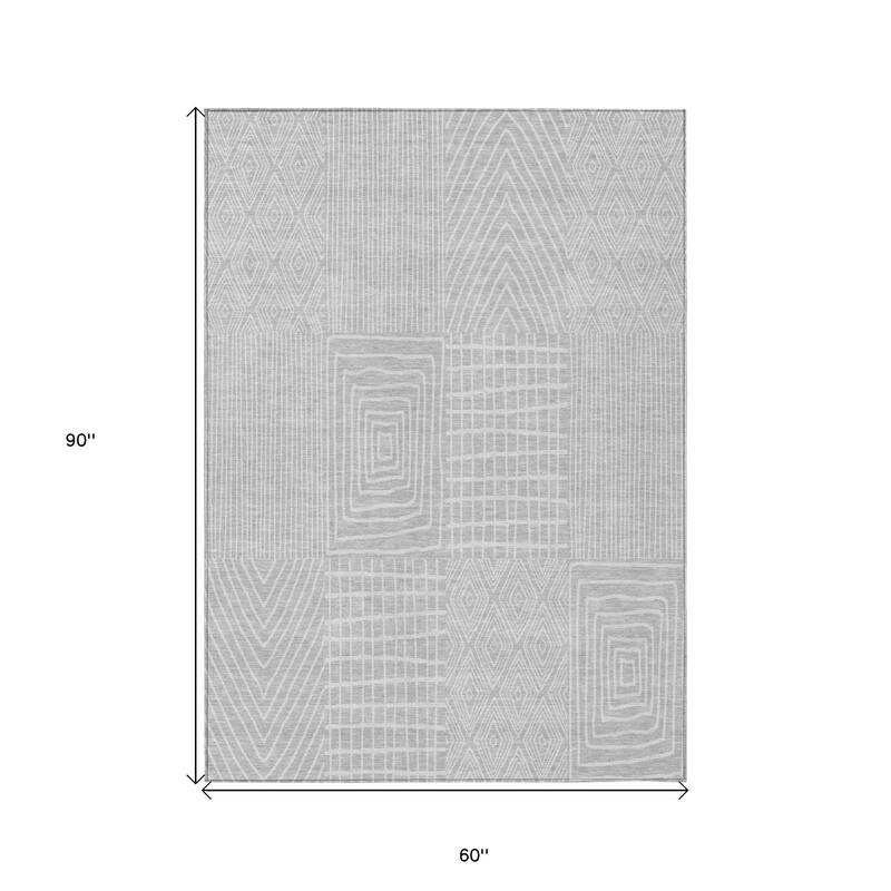 HomeRoots Geometric Transitional Rectangle Outdoor Rug