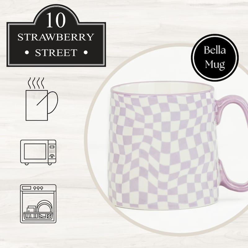 10 Strawberry Street Bella Abstract Elegance Mugs, Set of 4